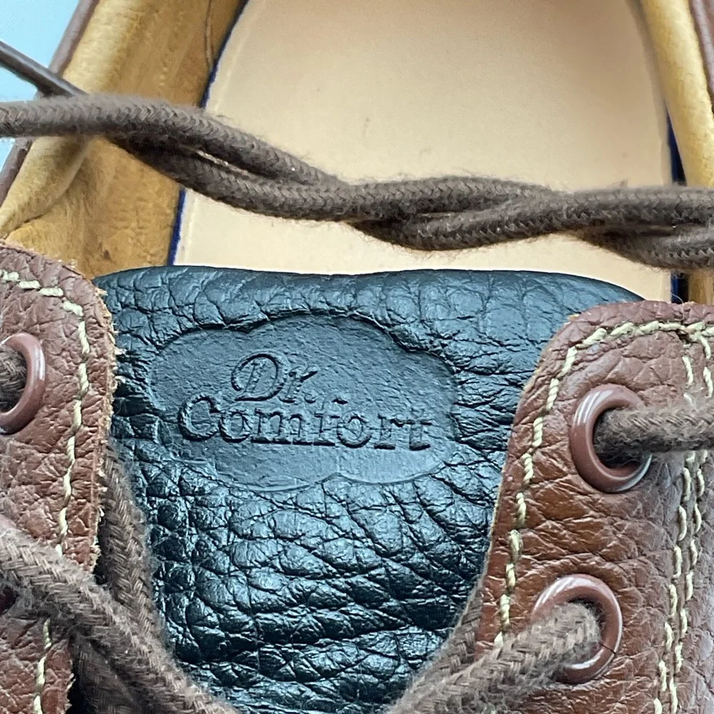 Dr. Comfort Patrick Men's 8.5M Brown Black Leather Therapeutic‎ Boat Shoes